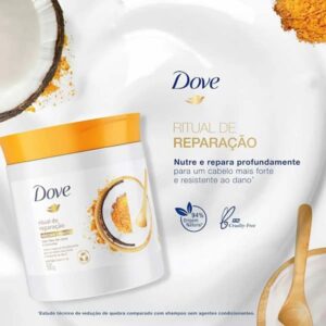 Máscara de cabelo Dove para hidratação profunda e reparação dos fios danificados.